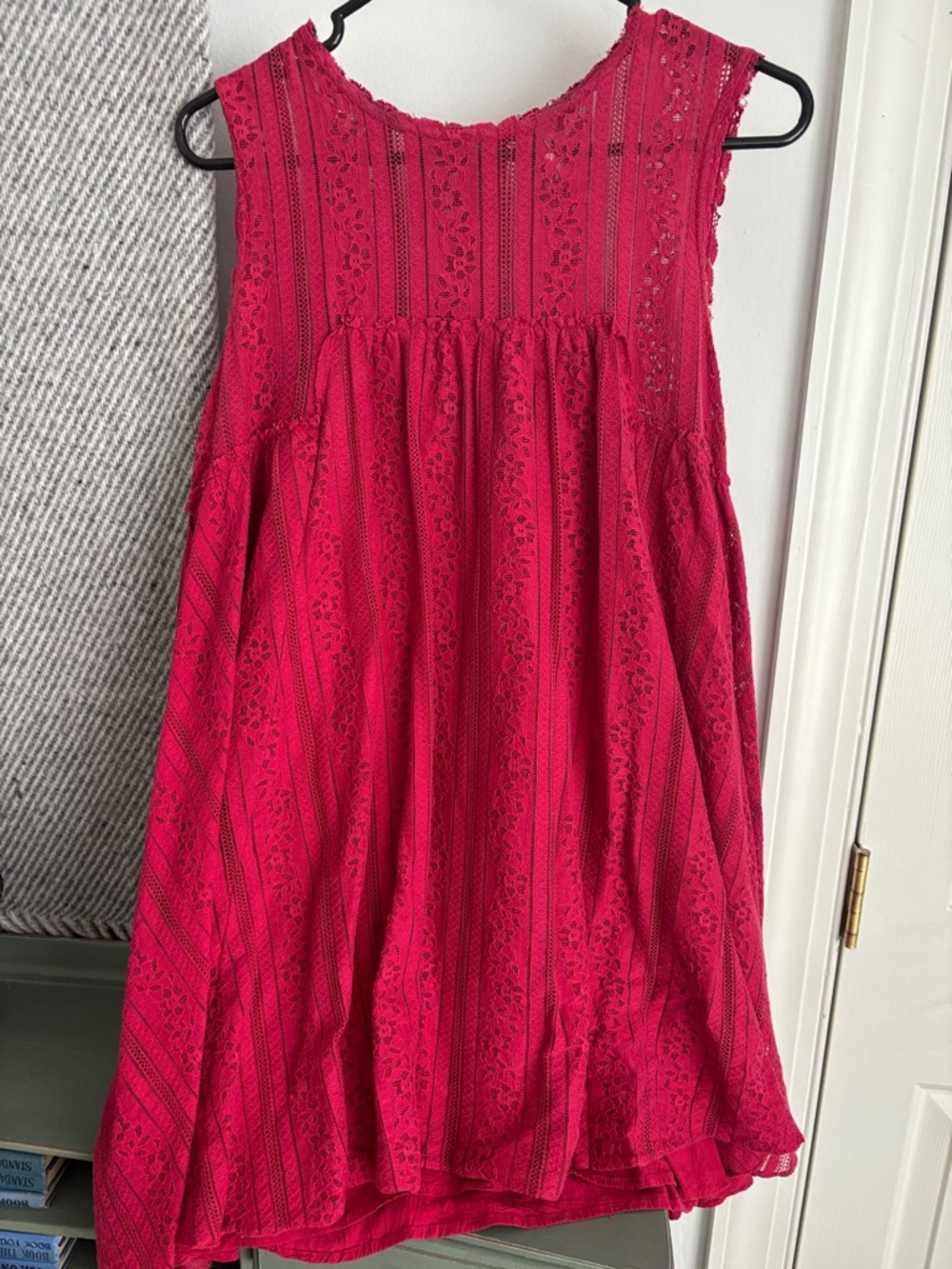 Free People Maroon Lace Tank Tunic